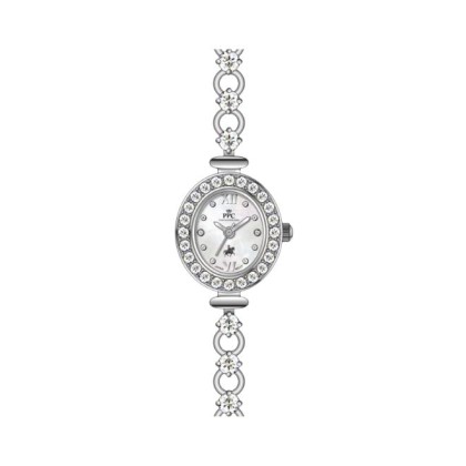 Paris Polo Club PPC-FD12-SL-WE Sparkling Crystal Bezel Bracelet Strap Women Watch